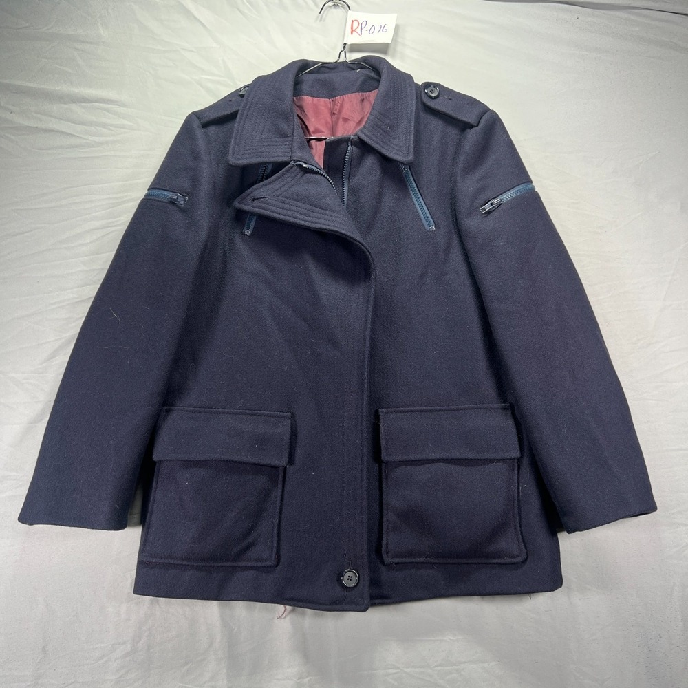True Vintage Montgomery Ward Jacket Mens Small Blue Wool Lined Chore Hunting